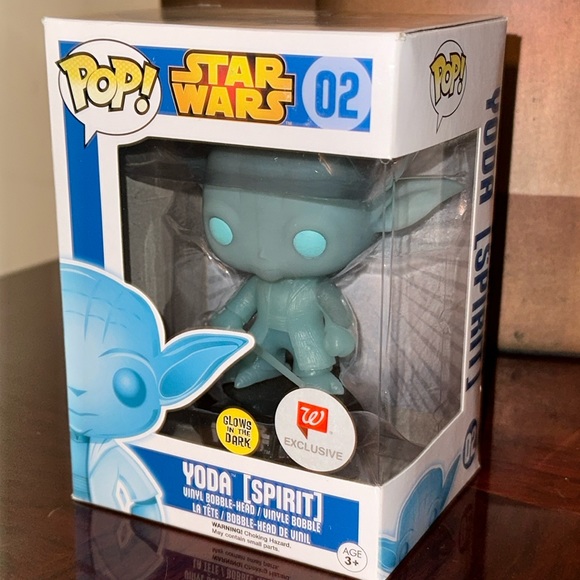 Funko Pop Star Wars Yoda (Spirit) Glow In The Dark Bobble-Head Figurine - Picture 7 of 7